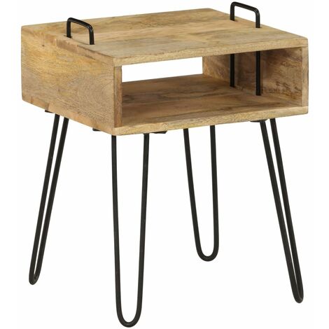Table de nuit chevet commode armoire meuble chambre bois de manguier massif 40 x 34 x 47 cm - Bois