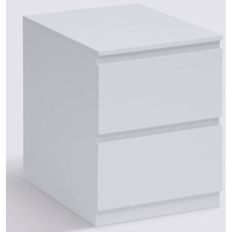 Table de nuit , chevet de 3 tiroirs coloris blanc - Longueur 38 x Profondeur 48 x Hauteur 50 cm