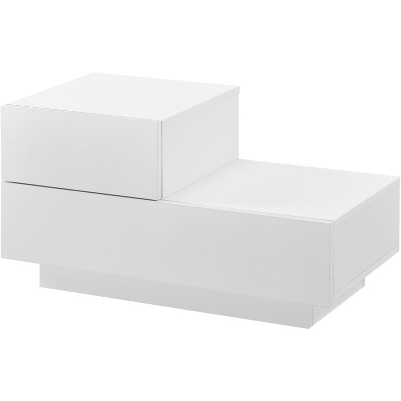 table de chevet nocturne pour chambre 2 tiroirs d'emplacement gauche différentes couleurs couleur : matt white