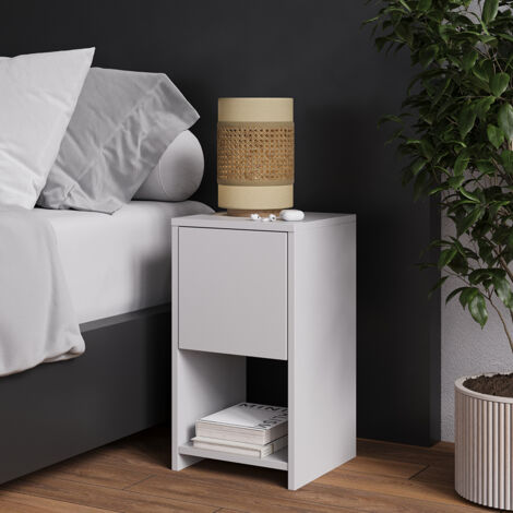 Table de nuit Evo, Blanc, 30x55cm avec 3 tiroirs, Vicco