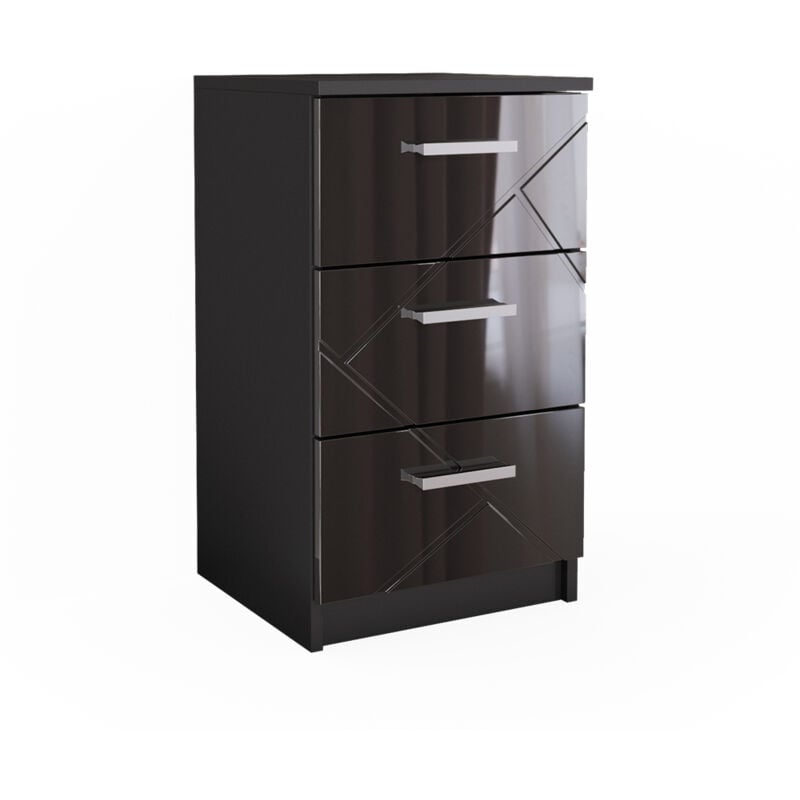 Table de chevet Irma, Noir, 37.6 x 66 cm Vicco