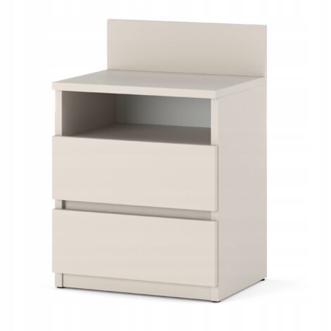 Table de nuit Kaschmir - 40 cm - 2 tiroirs - Élégante et pratique pour la chambre