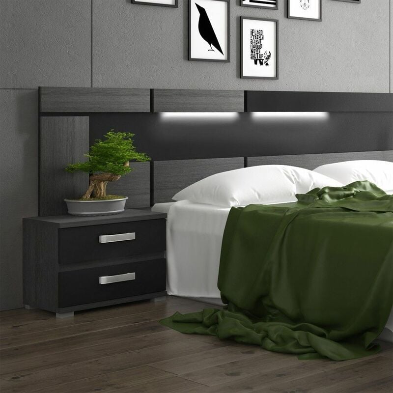 Table de nuit Magic Frêne Noir 60 x 50 x 39,6 cm