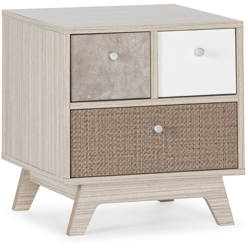 Table de nuit Maia 3 tiroirs multicolores