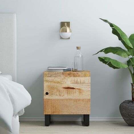 Table de nuit - Moderne Table de chevet 40x33x46 cm Bois de manguier solide FR39170