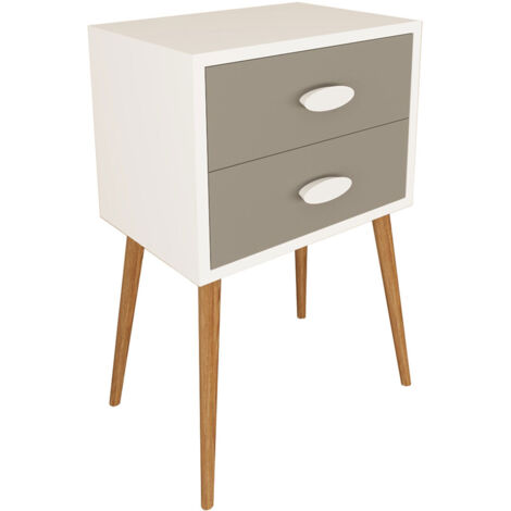 Table de nuit Singol H. 70 x L. 45 x P. 30 cm Blanc / Anthrazit