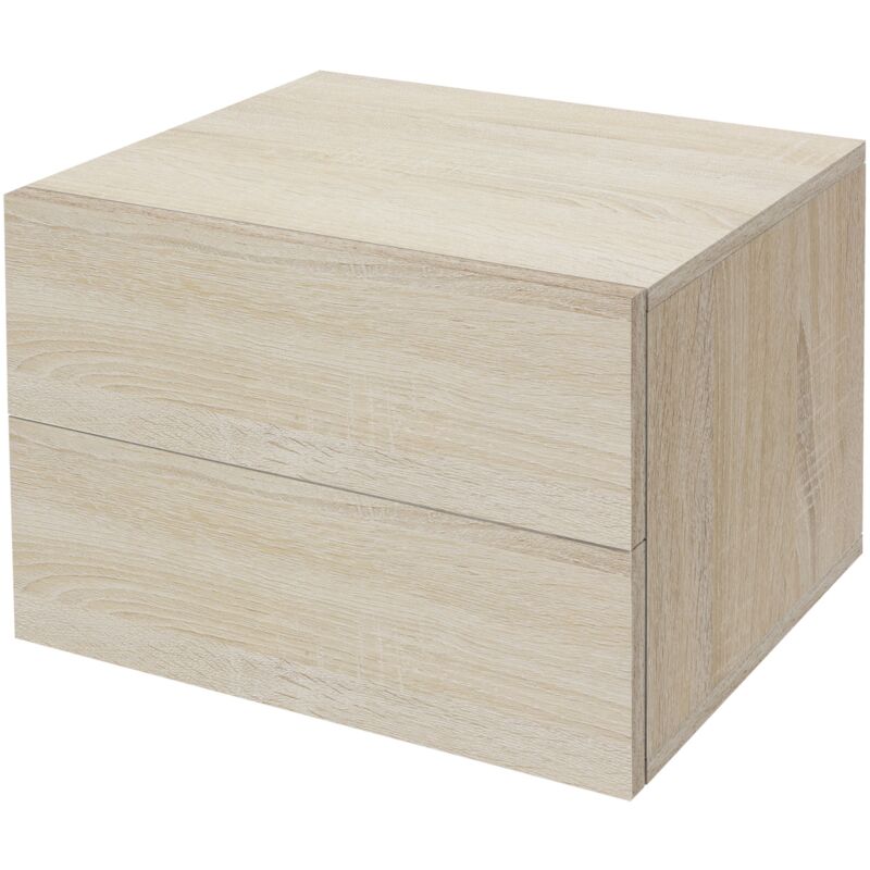 Ml-design - Table de Nuit Suspendue 42x29x30 cm, Chêne Sonoma, Armoire Murale, 2 Tiroirs, Table de Chevet Fottante, Commode de Nuit Moderne, Cabinet