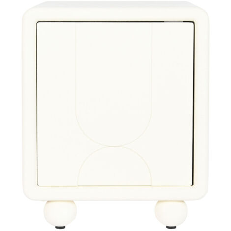 Table de nuit, table de chevet avec 1 porte en bois coloris blanc- longueur 45 x profondeur 40 x Hauteur 55 cm