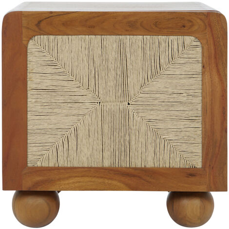 Table de nuit, table de chevet en bois coloris marron, naturel - longueur 50 x profondeur 40 x Hauteur 50 cm
