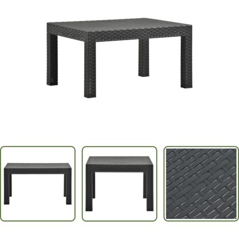 Table de patio -  Table de jardin Anthracite 58x58x41 cm PP Rotin