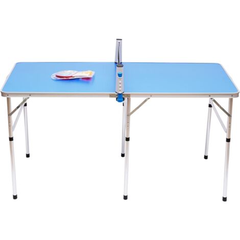 Table de ping-pong pour intérieur/extérieur (152 x 76 x 76 cm) - Portable - Pliable avec raquette - Table en MDF et alliage d'aluminium