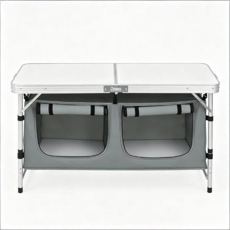 Table de pique-avec pied réglable,table de jardin pliante,table de camping avec sac de rangement suspendu