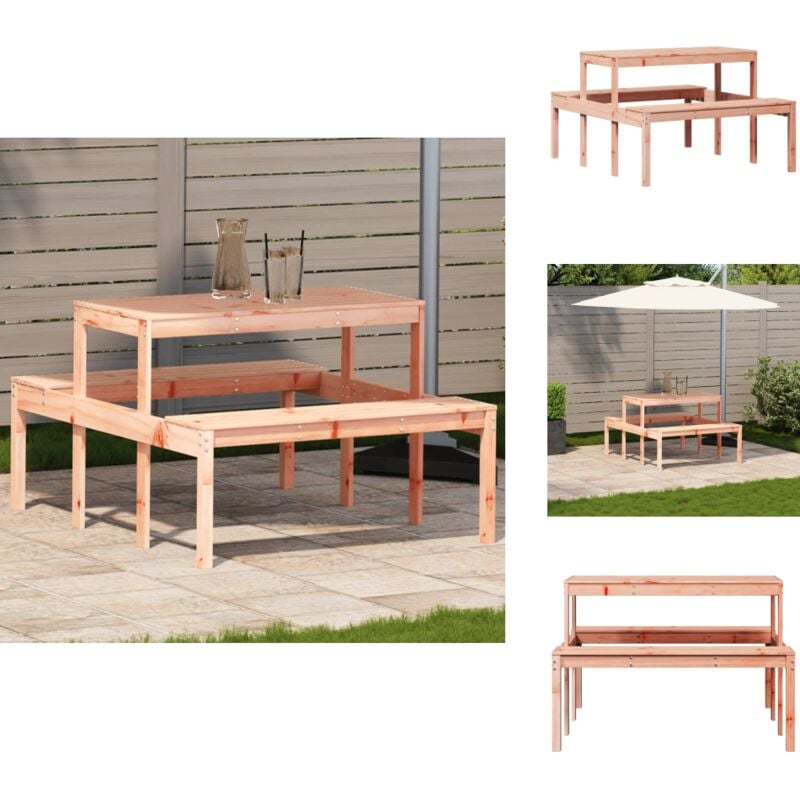 Vidaxl - Table de pique-nique 110x134x75 cm bois massif de douglas - Table De Jardin - Table Pique-nique - Bois Massif - Douglas - Extérieur