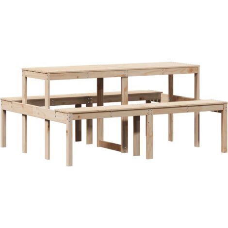 Table de pique-nique 160x134x75 bois massif de pin