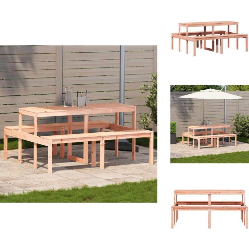 Table de pique-nique 160x134x75 cm bois massif de douglas - Table De Pique-nique - Table De Jardin - Mobilier De Jardin - Table Extérieure - Bois