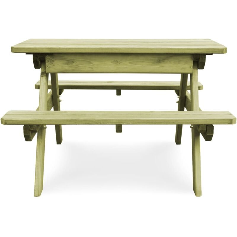 Table de pique-nique et bancs 90x90x58 cm Pin&egrave;de impr&eacute;gn&eacute;e