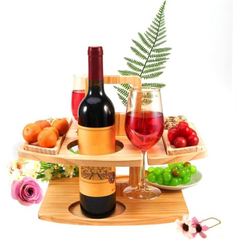 Table de Pique-Nique Dextrieur en Bois Table Basse Portable avec Porte-Gobelets et Compartiments couleurs multiples Largeight