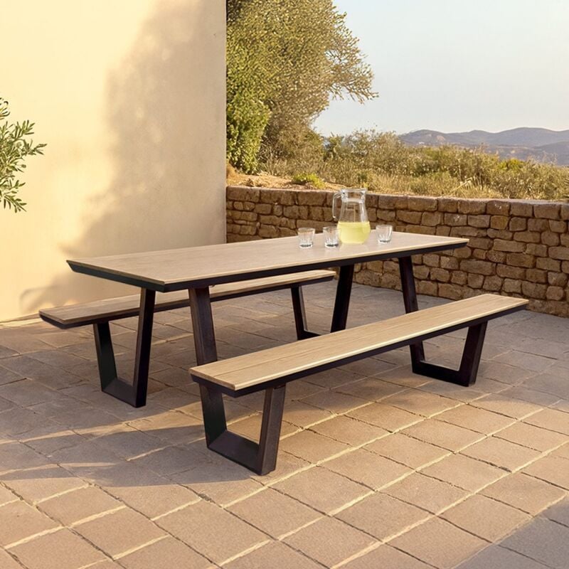 Cémonjardin - Table de pique-nique en aluminium et polywood