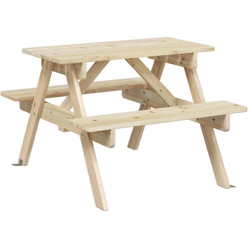 Table de pique-nique pour 4 enfants avec trou de parasol sapin Vidaxl