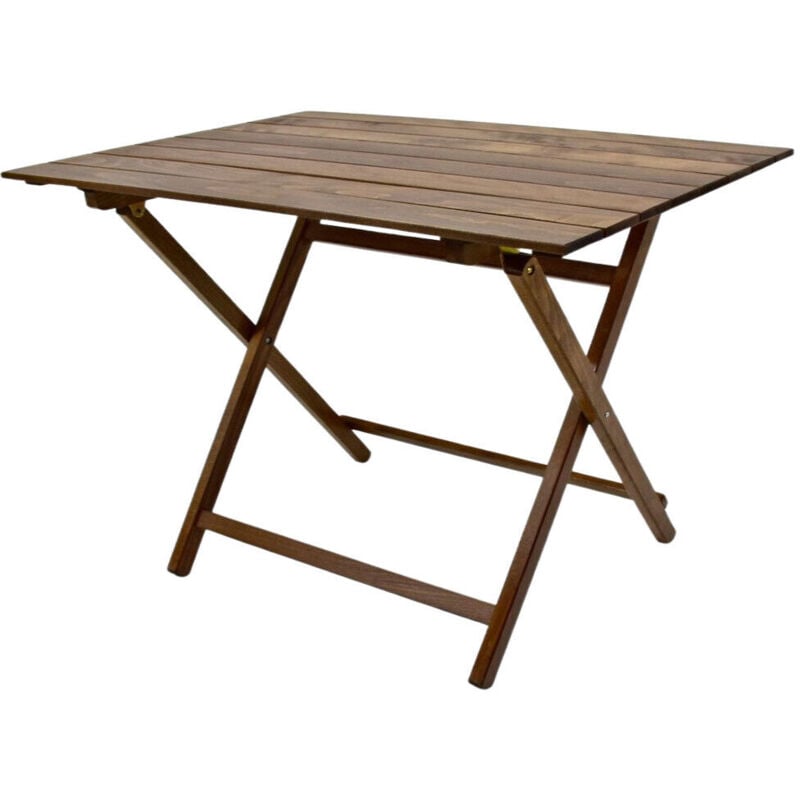 Okaffarefatto - Table de pique-nique Lux en bois de noyer foncé, 100 x 60 cm, pliable
