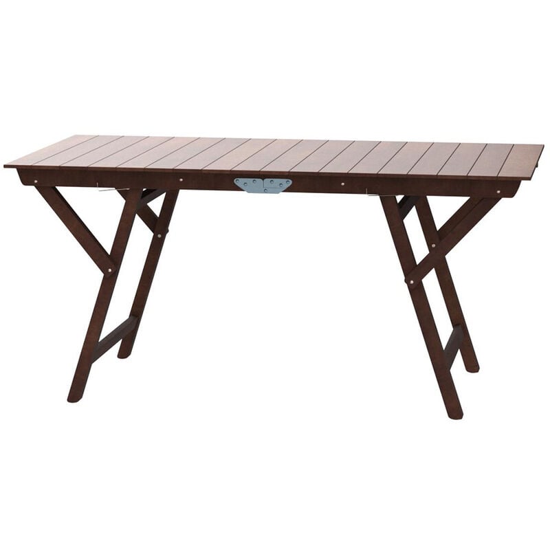 Okaffarefatto - Table de pique-nique Lux en bois de noyer foncé, 140 x 70 cm, pliable
