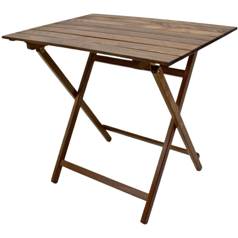 Okaffarefatto - Table de pique-nique Lux en bois de noyer foncé, 80 x 60 cm, pliable