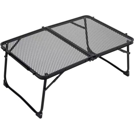 Table de pique-nique pliante avec base en filet, 60 x 40 cm, table d'extérieur portable pour la pêche, la terrasse, le barbecue, les voyages, le jardin, la voiture et le camping.