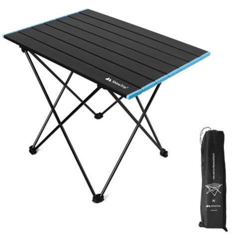 Table Pliante 2-en-1 UPKOCH - Panier Rangement Bois Synthétique Pour Pique-nique, Plage, Camping