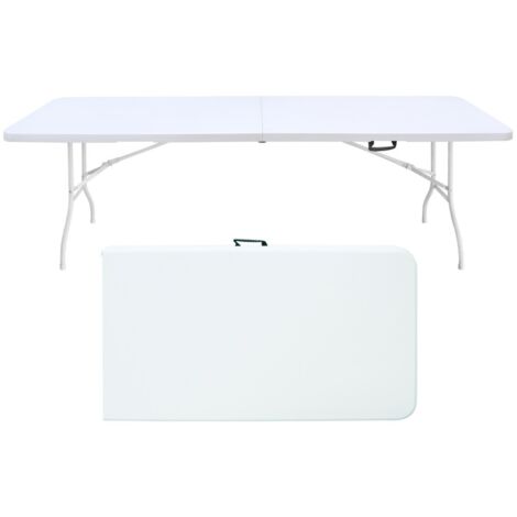Table de pique-nique pliante-portable-robuste-avec-poignée-multifonctionnelle-intérieur/extérieur-charge-135kg-244x76x73.6(cm)