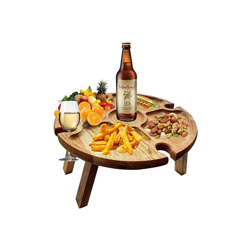 Table de pique-nique pliante portable, table de camping pliante légère pour l'extérieur, petite table de pique-nique en bois de 30 cm pour les fêtes,