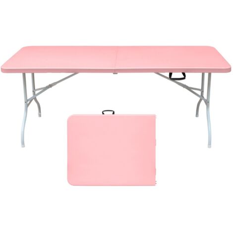 Table de pique-nique pliante-Transport avec poignée-Résistance 135 kg-Usage intérieur/extérieur-Multifonction 180x73.6x73.6cm