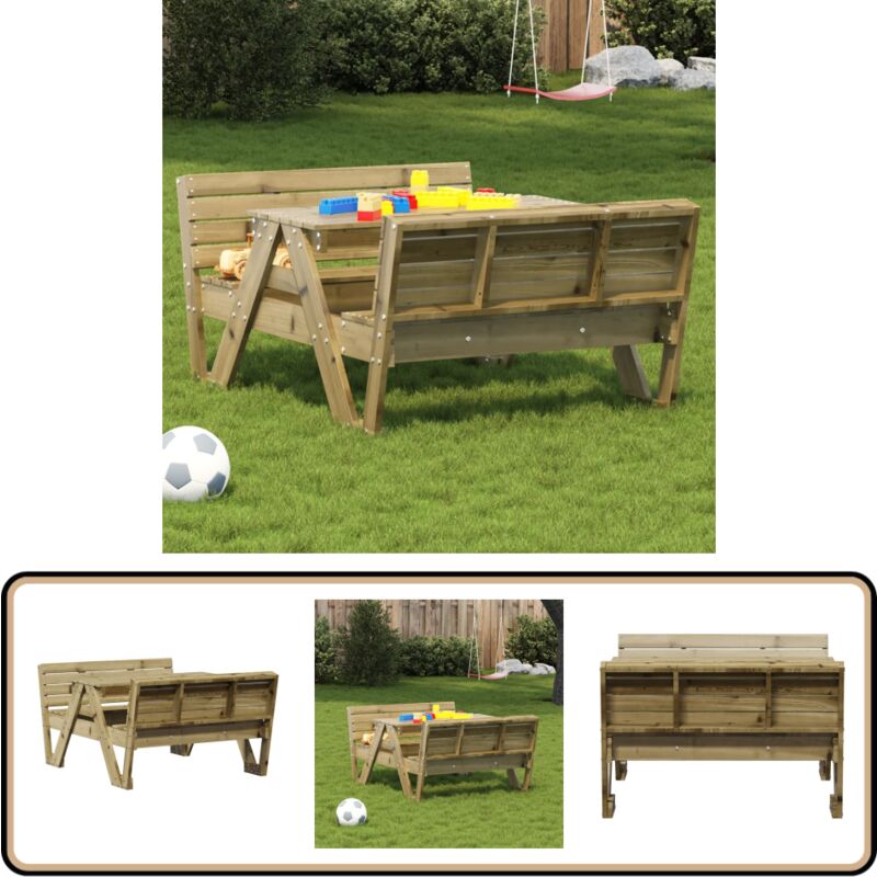 Table de pique-nique pour enfants bois de pin imprégné - Table De Pique-nique - Table Enfant - Mobilier De Jardin - Table Extérieure - Bois De Pin