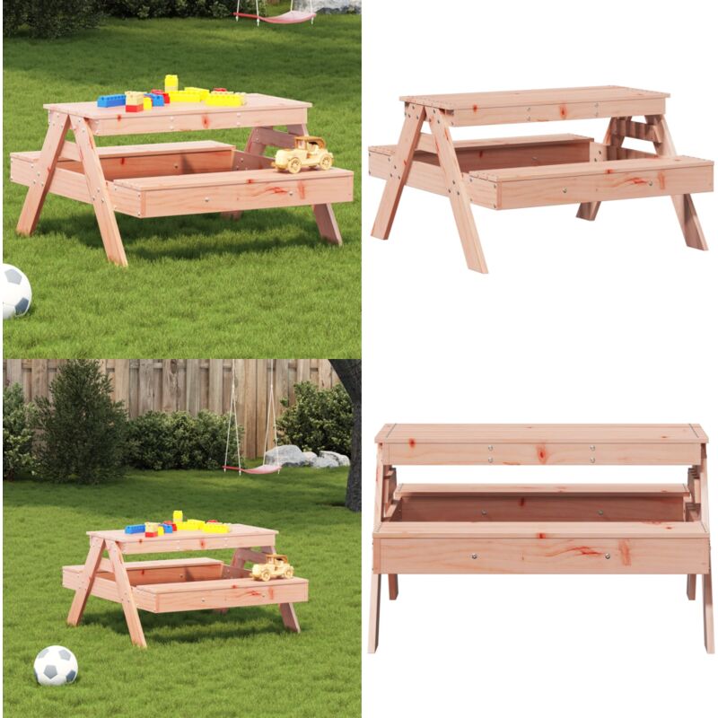 Table de pique-nique pour enfants bois massif de douglas - Table De Pique-nique - Table Enfant - Mobilier De Jardin - Bois Massif - Douglas - Home &