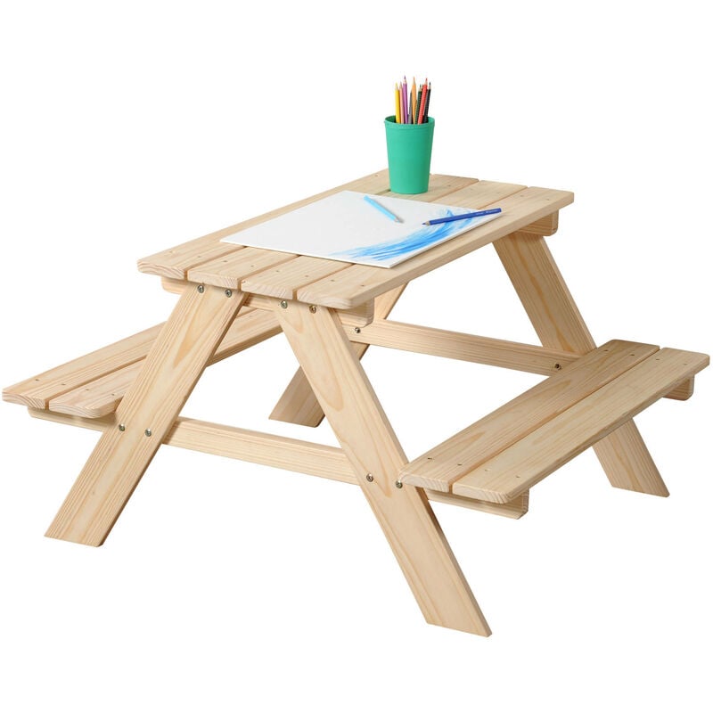 Table de pique-nique pour enfants, pin, hauteur 50 cm Kesper