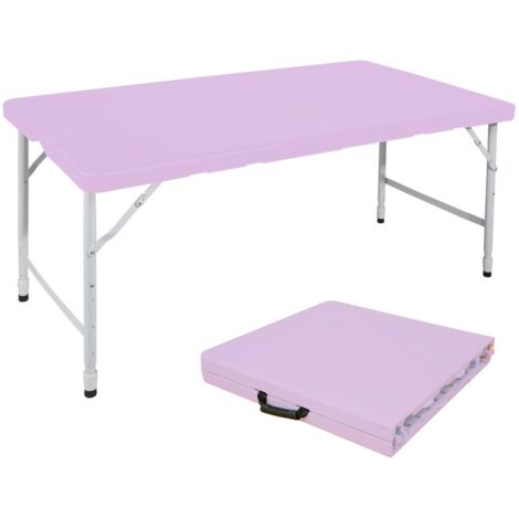Table de pique nique réglable enfants-adultes-Violet-Design compact multifonction-Ajustable en hauteur 125x61x58-74(cm)