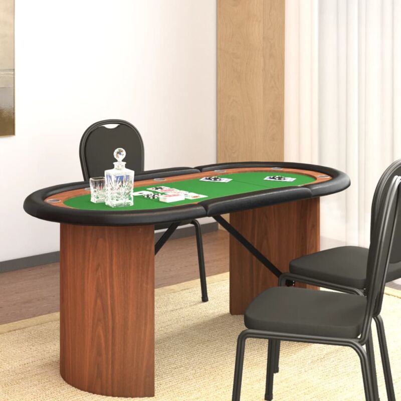Table de poker 10 joueurs Vert 160x80x75 cm Vidaxl