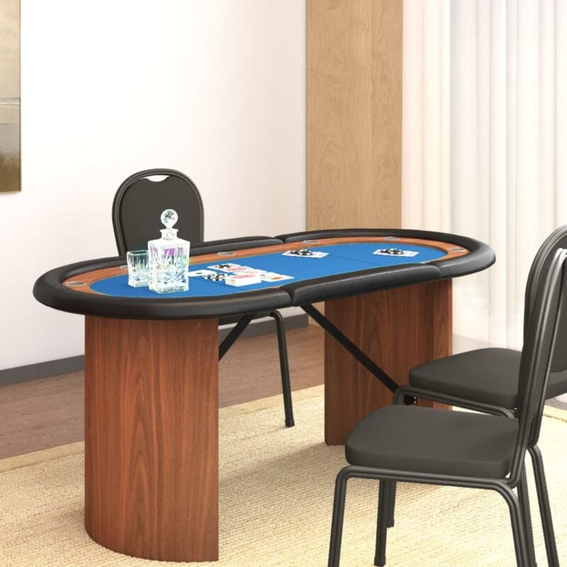 Table de poker 10 joueurs Bleu 160x80x75 cm vidaXL