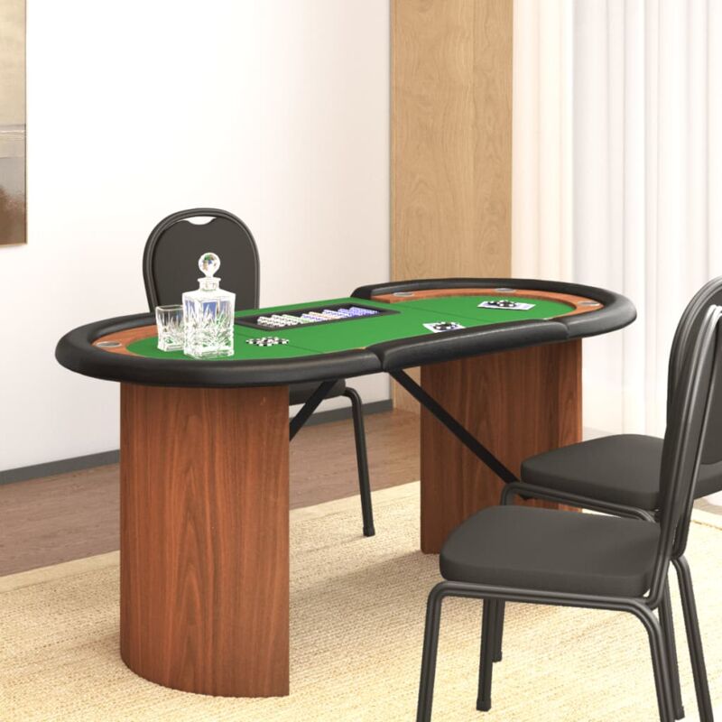 Table de poker 8 joueurs avec plateau à jetons Vert 160x80x75cm vidaXL