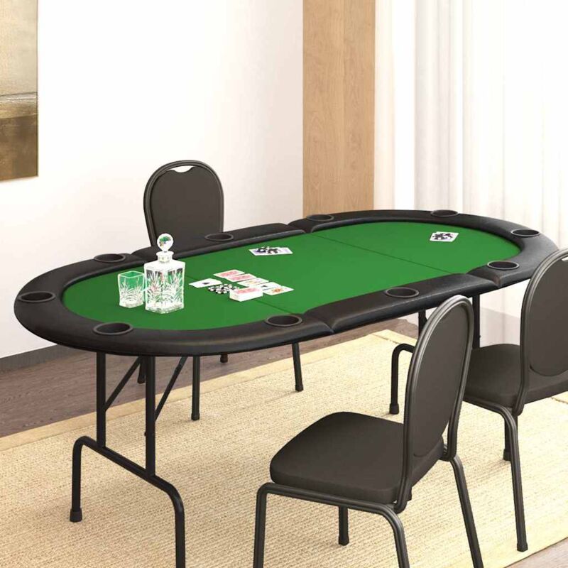 Vidaxl - Table de poker pliable 10 joueurs Vert 206x106x75 cm