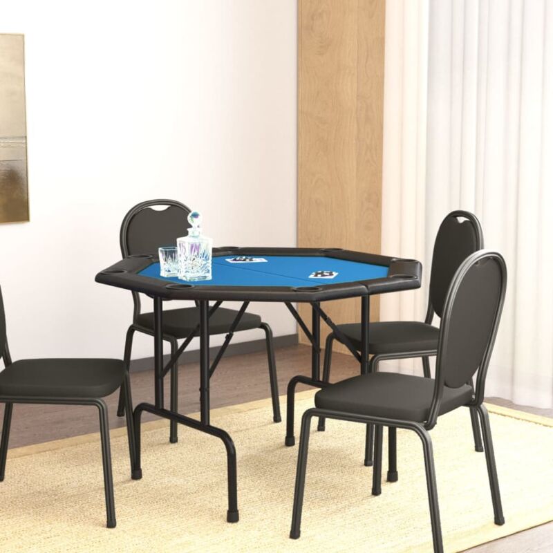 Vidaxl - Table de poker pliable 8 joueurs Bleu 108x108x75 cm