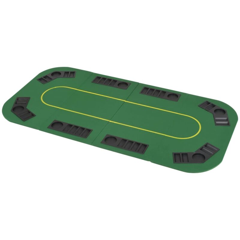 Dessus de table de poker 8 joueurs 4 plis rectangulaire Vert - Vidaxl