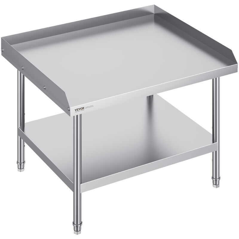 Table de preparation en metal Vevor 30 x 36 x 26 pouces, avec protection anti-eclaboussures a 3 cotes, hauteur reglable, construction en acier