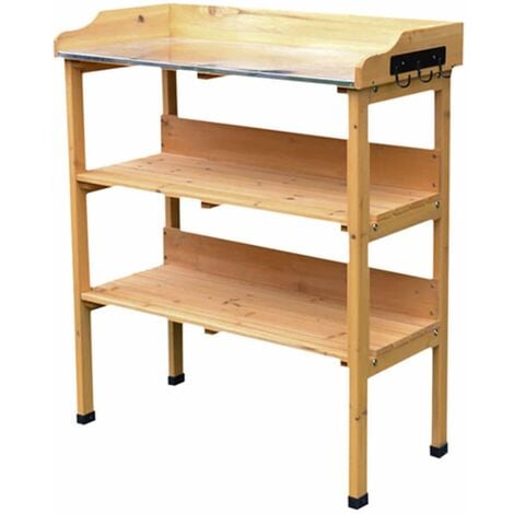 Table de Préparation Jardinage Gardiun Melvin 67x37x89 cm Bois Naturel