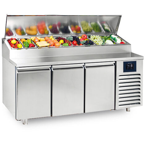 Table De Préparation Réfrigérée Avec 32 Portes 600X400 mm, 10X GN 1/3 H 150 mm, -2°/+8°C - Wifi - Virtus - CCZ0037/FN
