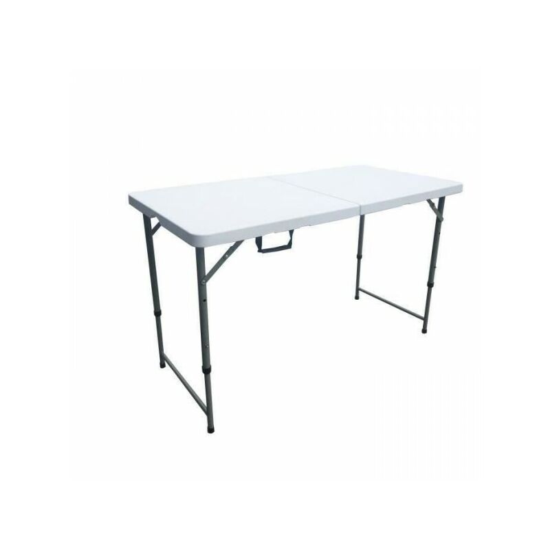 Table de réception pliante - 4 personnes - 122 cm - Structure en acier et Plateau en Polyéthylene PEHD - Blanc