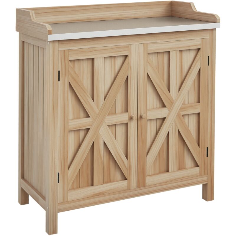 Outsunny - Table de rempotage armoire de jardin 2 en 1 bois sapin acier
