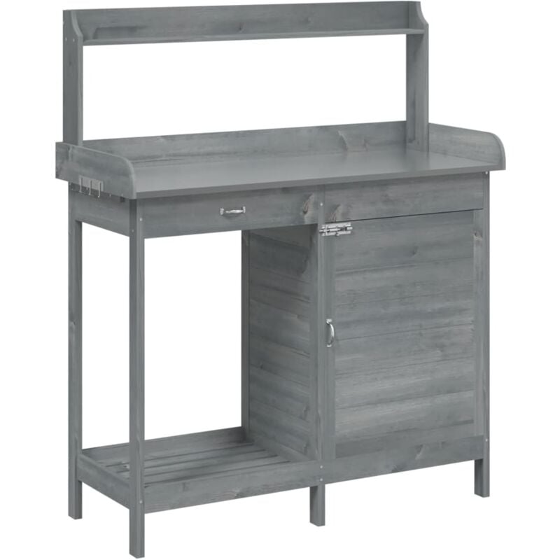 Vidaxl - Table de rempotage avec armoire gris bois massif de sapin