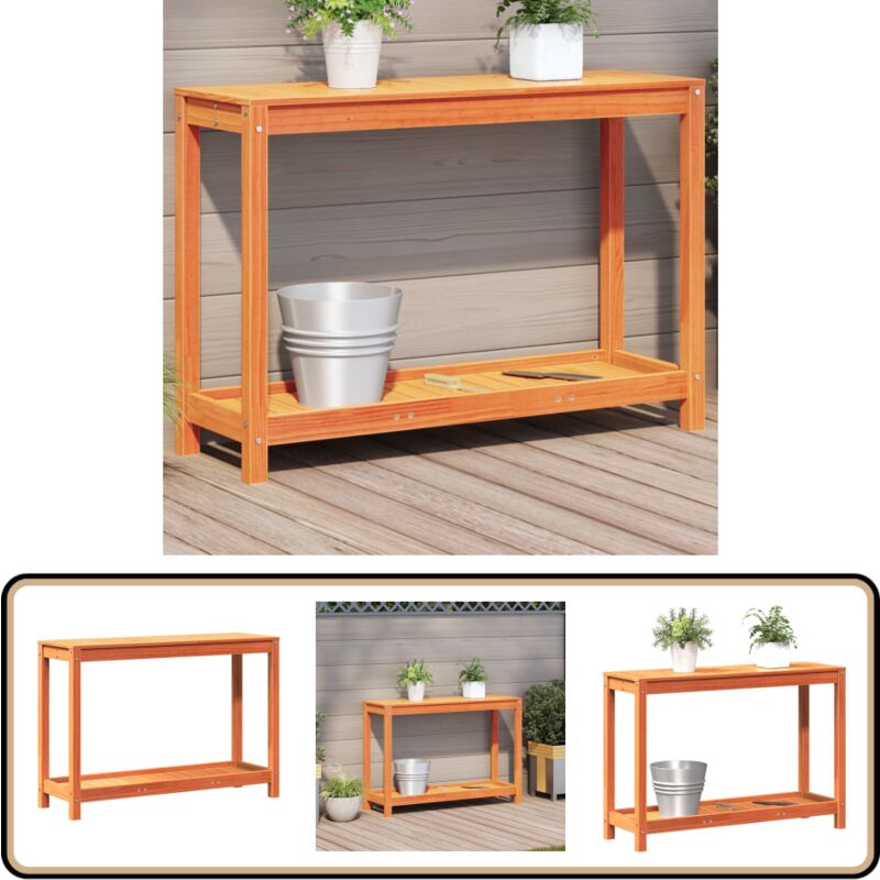 Vidaxl - Table de rempotage avec étagère cire marron bois massif de pin - Table De Plantation - Meuble De Jardin - Support Plante - Étagère