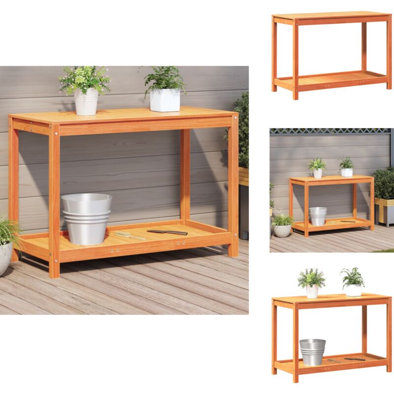 Vidaxl - Table de rempotage avec étagère cire marron bois massif de pin - Table De Rempotage - Meuble De Jardin - Support Plante - Étagère Jardinière