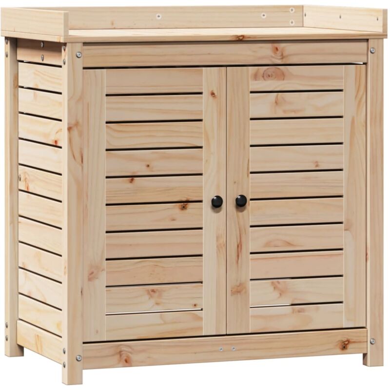 Vidaxl - Table de rempotage et étagères 82,5x50x86,5 cm bois massif pin